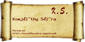 Komjáthy Sára névjegykártya
