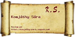 Komjáthy Sára névjegykártya
